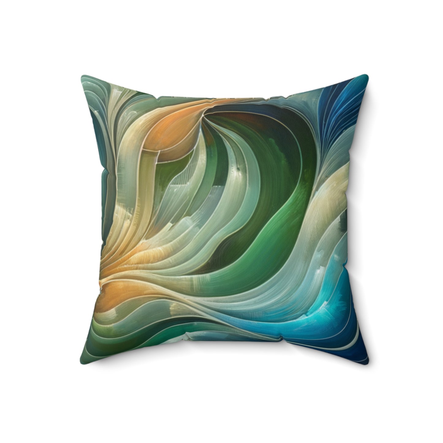 Vibrant Abstract Waves - Spun Polyester Square Pillow