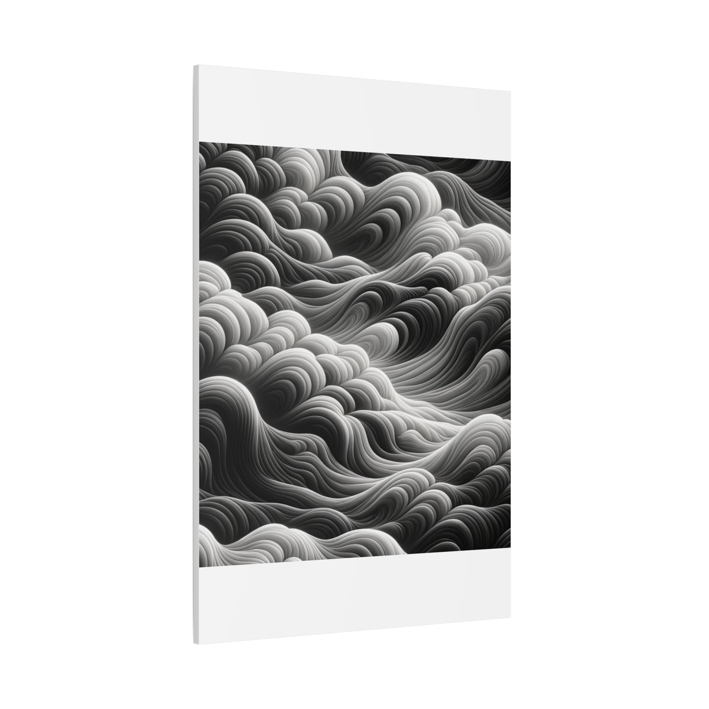 Monochrome Waves - Matte Canvas, Stretched, 1.25"