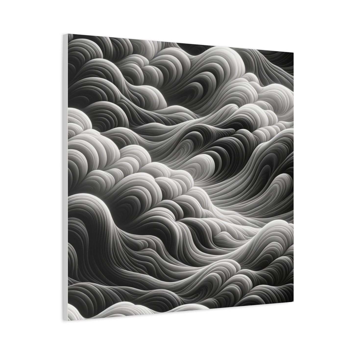 Monochrome Waves - Matte Canvas, Stretched, 1.25"