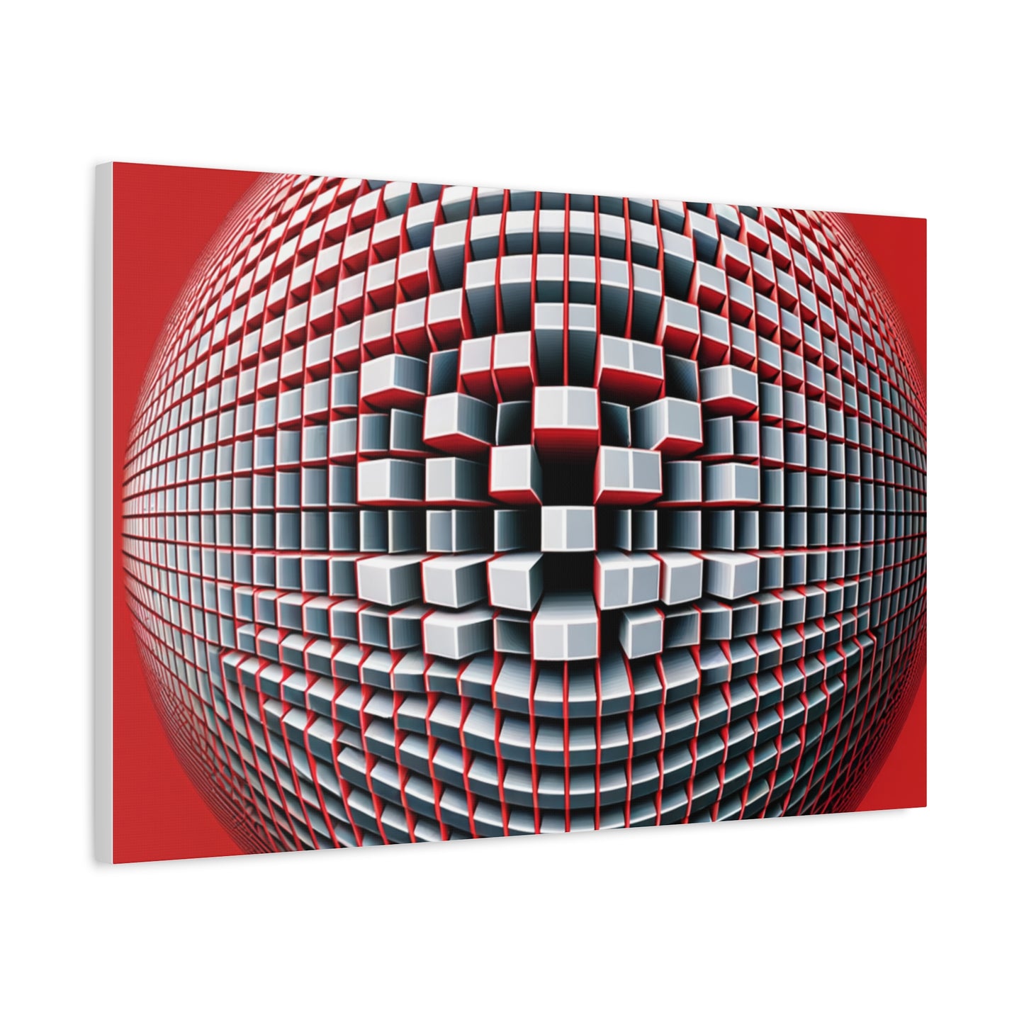 Red Geometric Sphere - Matte Canvas, Stretched, 1.25"