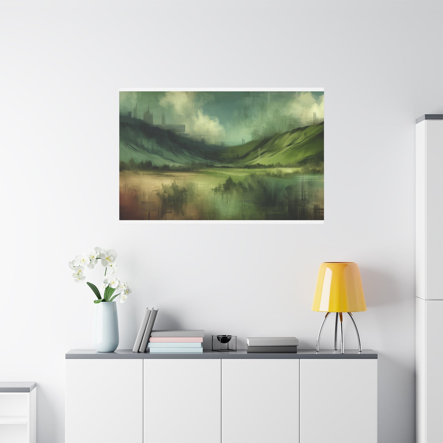 Abstract Green Landscape - Matte Canvas, Stretched, 1.25"