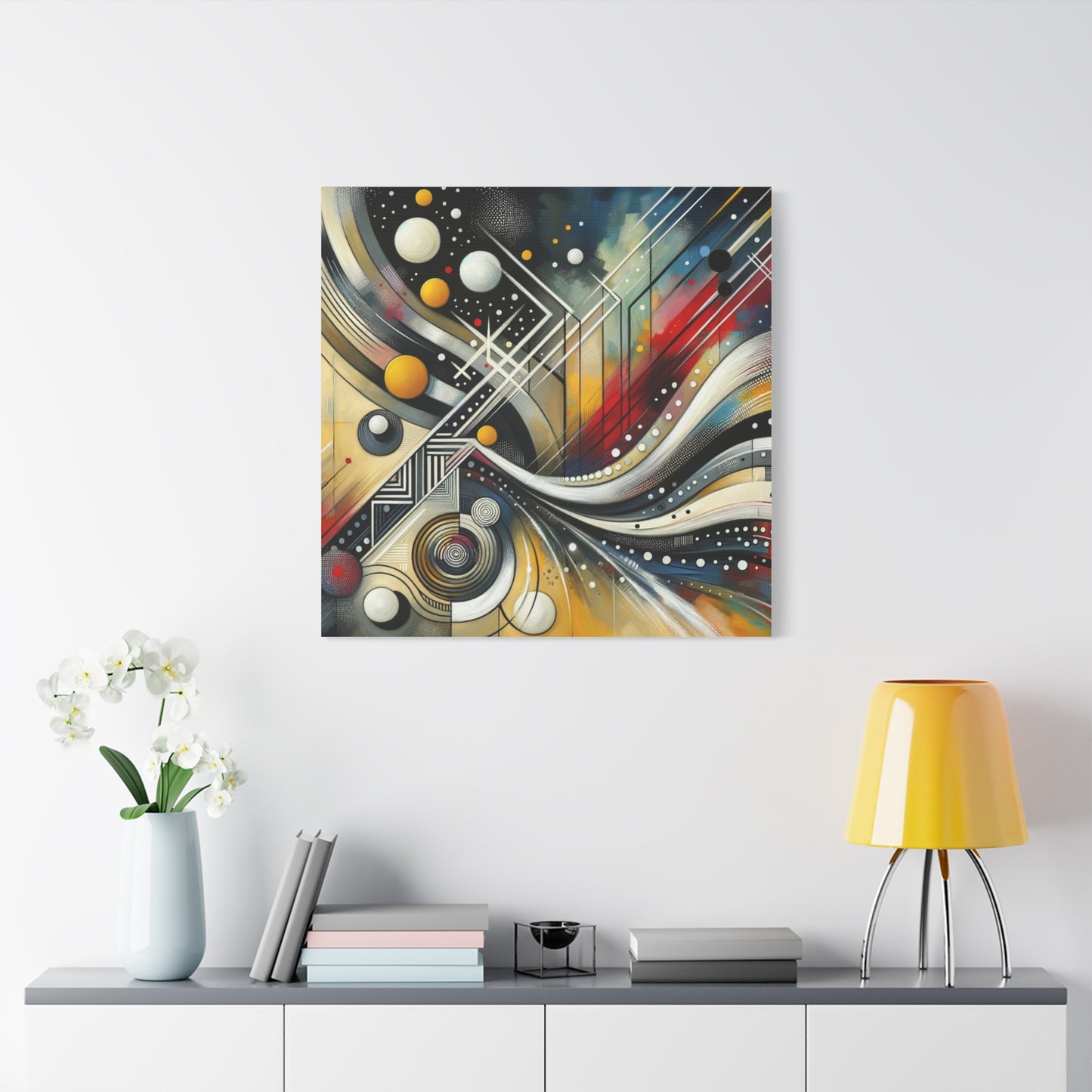 Stretched Matte Canvas, 1.25" - Vibrant Abstract Geometric Design