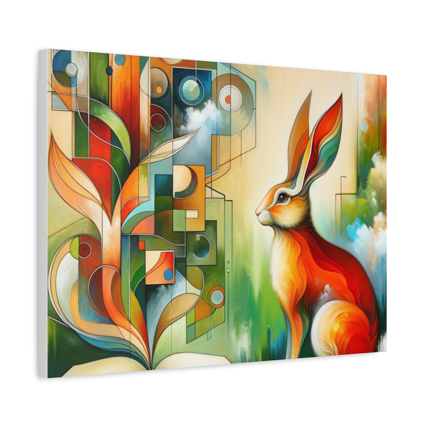 Geometric Rabbit Art - Matte Canvas, Stretched, 1.25"