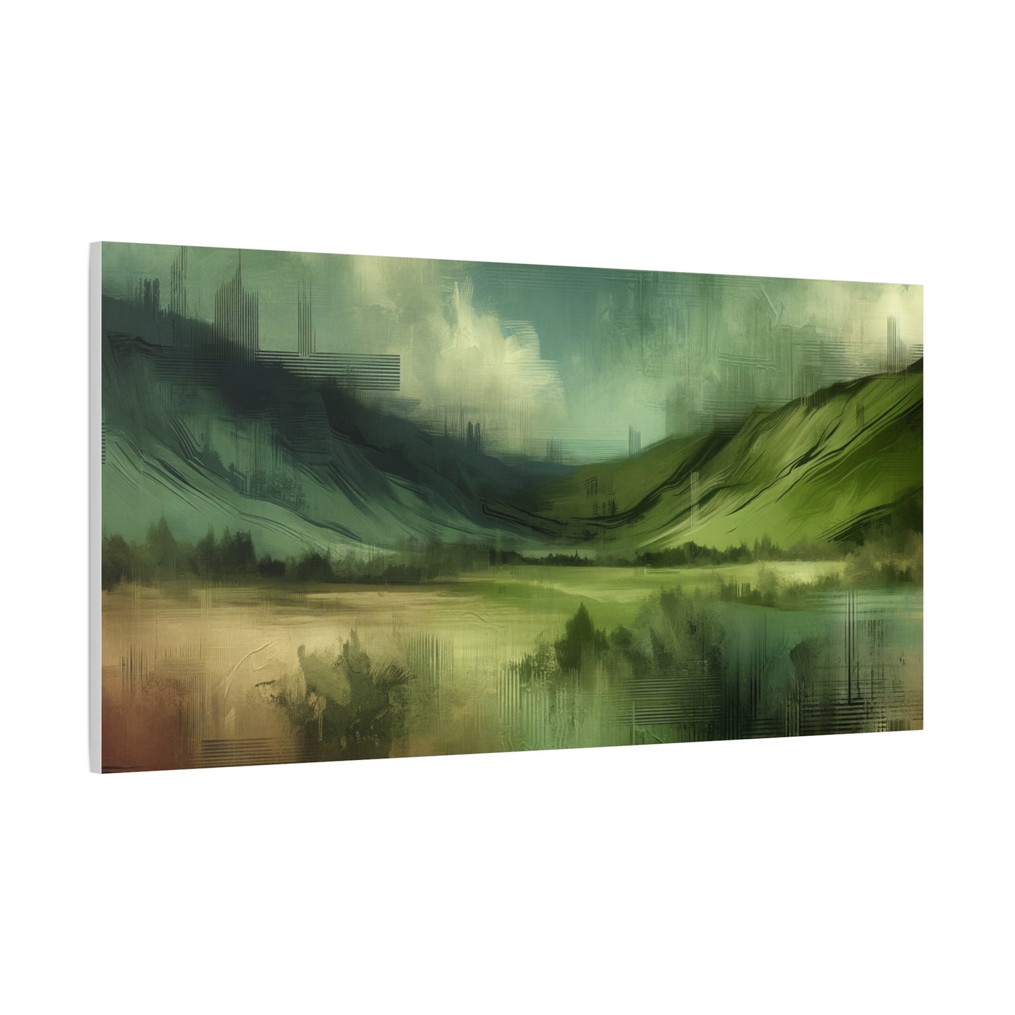 Abstract Green Landscape - Matte Canvas, Stretched, 1.25"