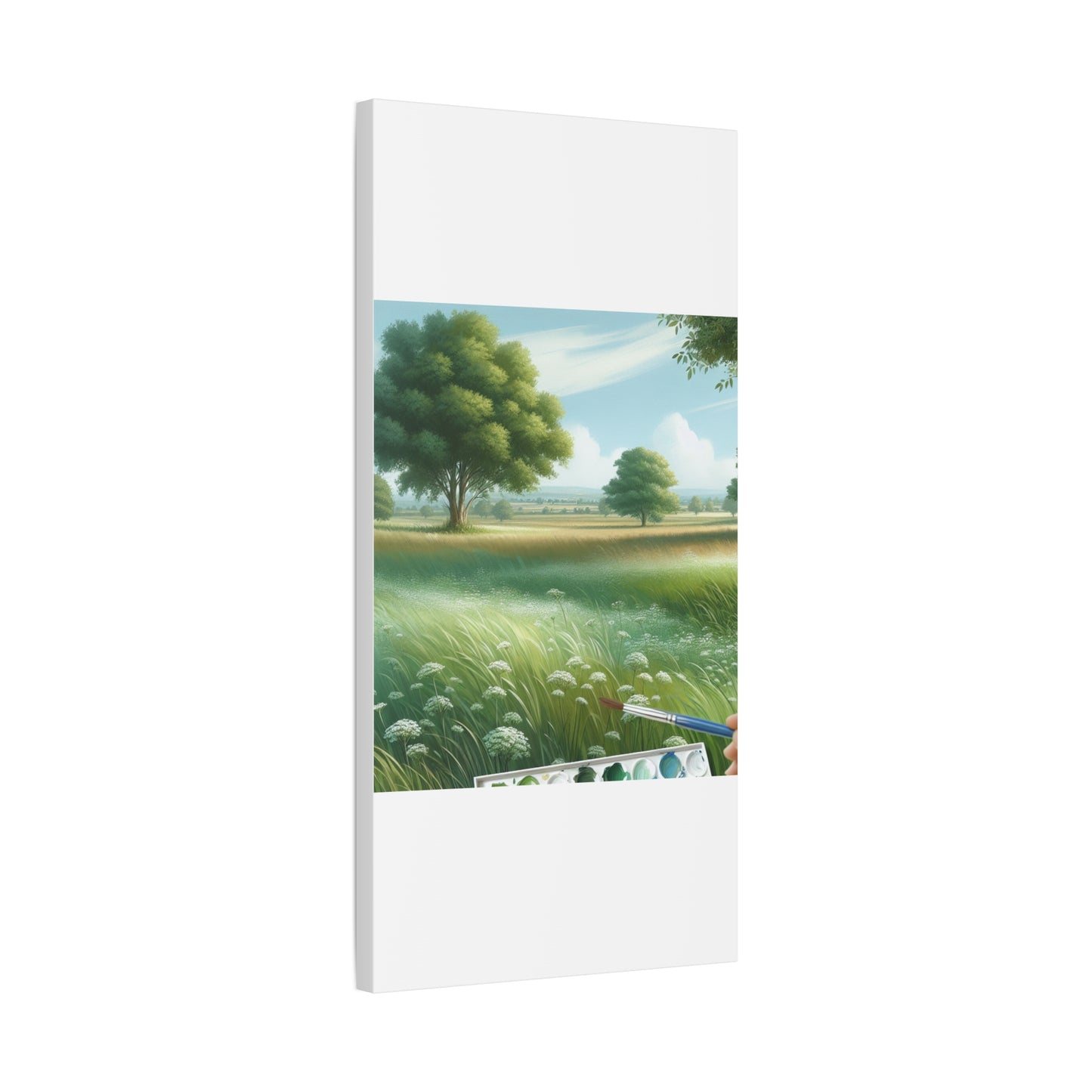 Matte Canvas, Stretched, 1.25" - Serene Green Landscape Painting