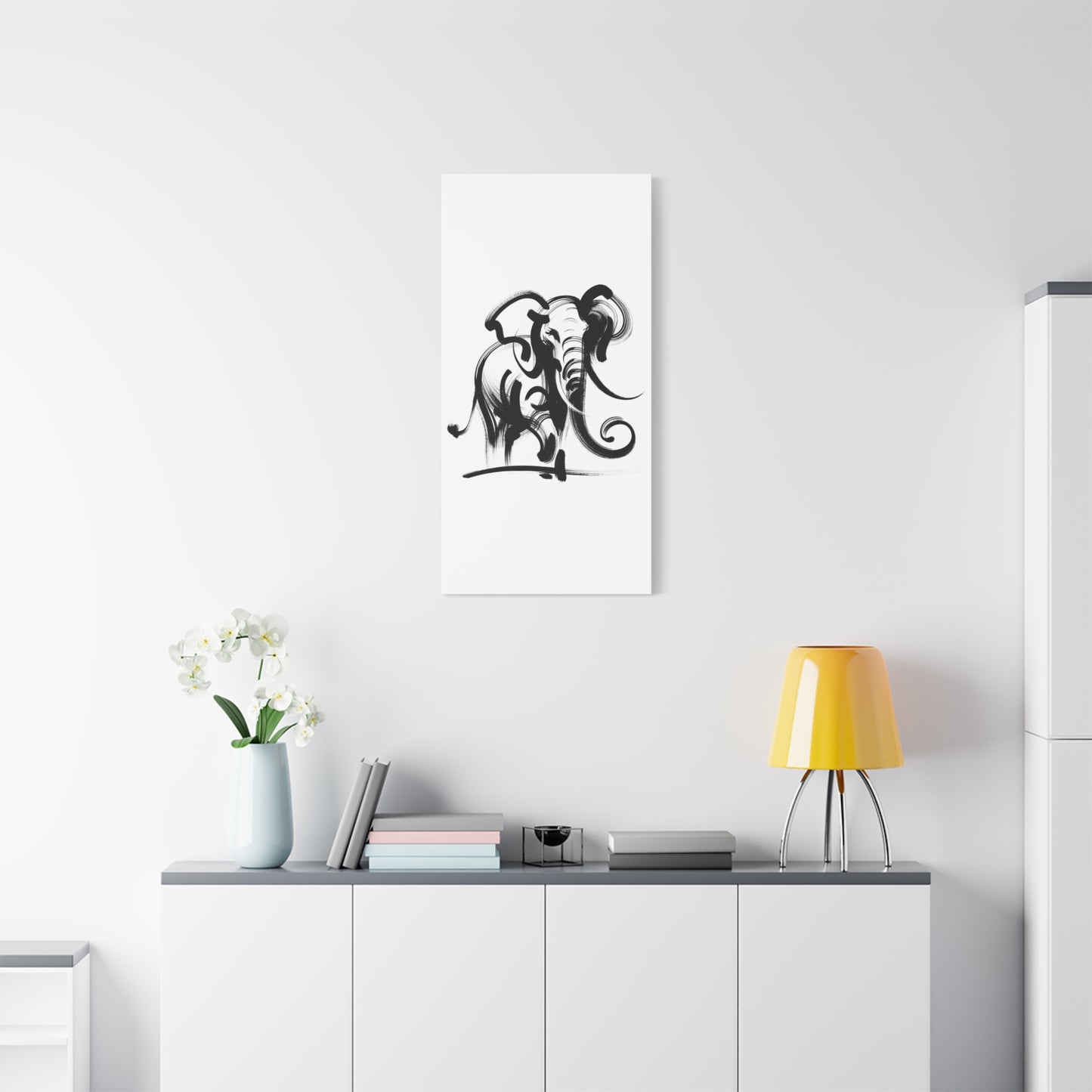 Elephant Ink Art - Matte Canvas, Stretched, 1.25"