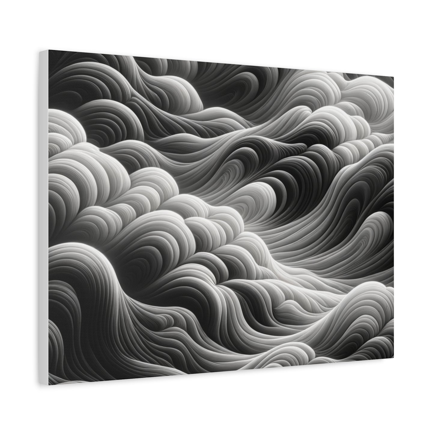 Monochrome Waves - Matte Canvas, Stretched, 1.25"