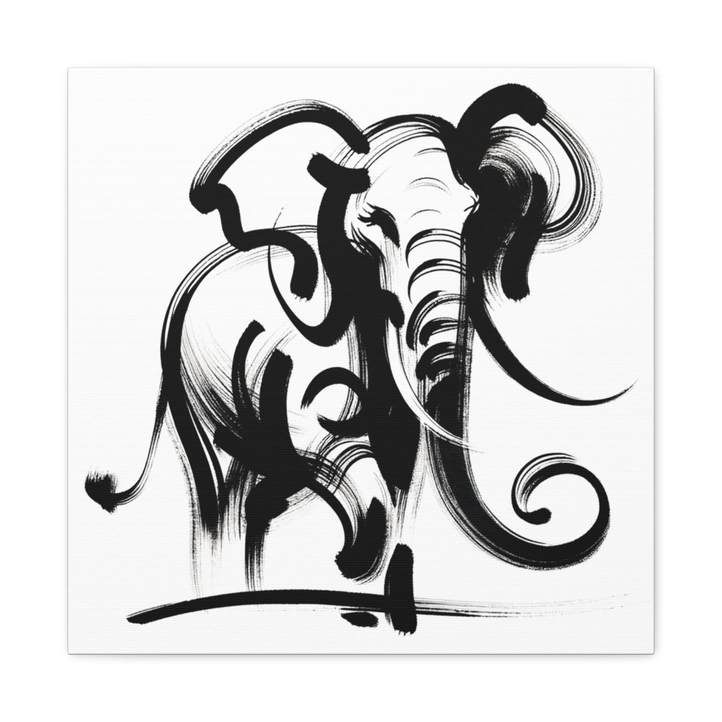 Elephant Ink Art - Matte Canvas, Stretched, 1.25"