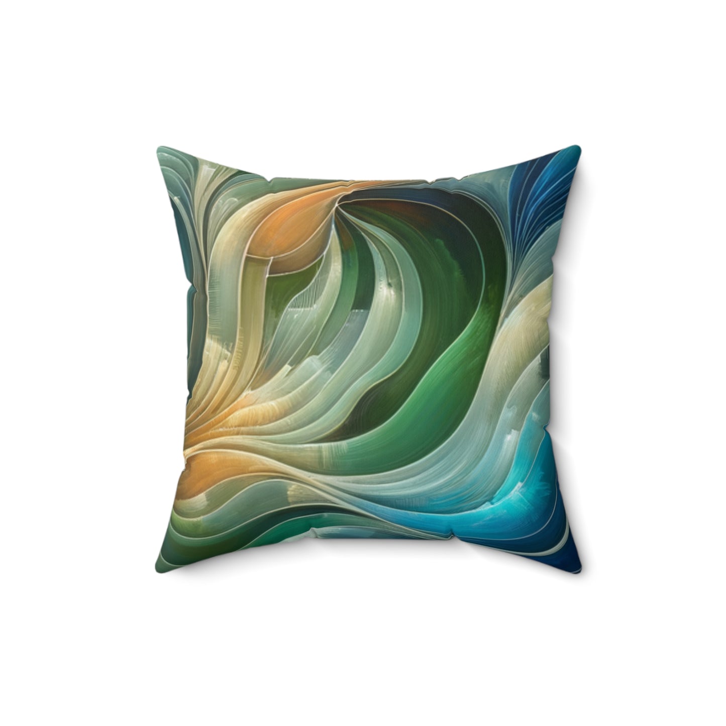 Vibrant Abstract Waves - Spun Polyester Square Pillow