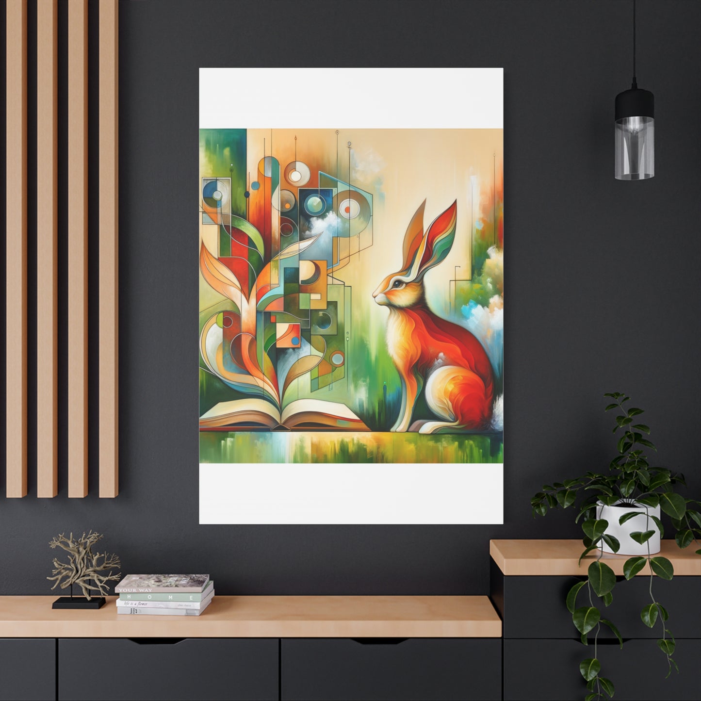 Geometric Rabbit Art - Matte Canvas, Stretched, 1.25"