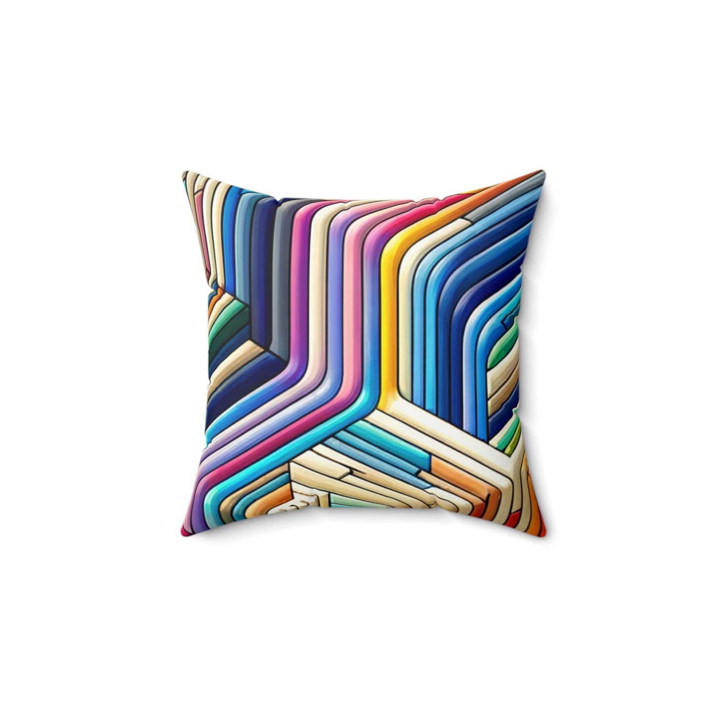 Vibrant Maze Spun Polyester Square Pillow