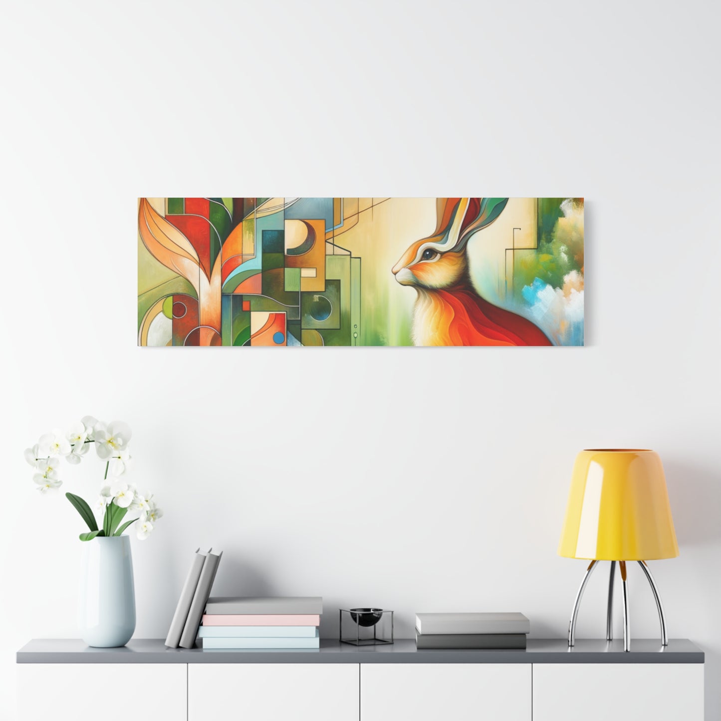 Geometric Rabbit Art - Matte Canvas, Stretched, 1.25"