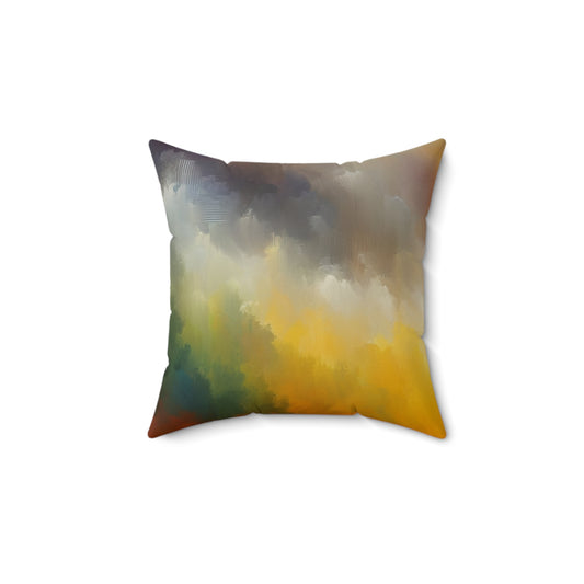 Spun Polyester Square Pillow - Vivid Abstract Clouds