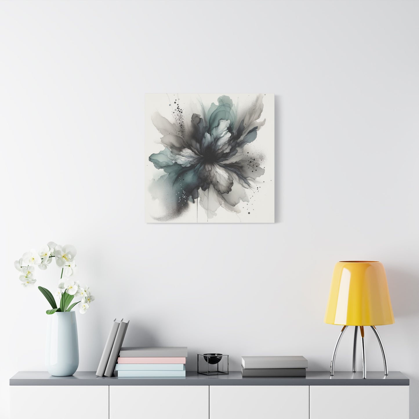 Abstract Ink Bloom - Matte Canvas, Stretched, 1.25"