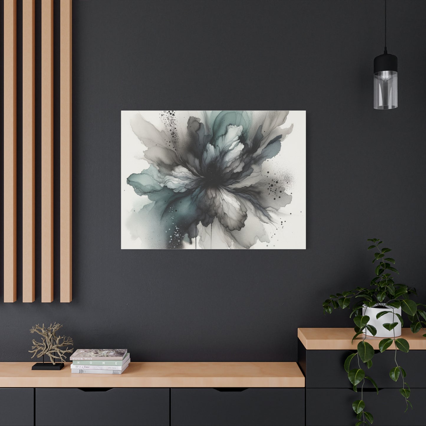 Abstract Ink Bloom - Matte Canvas, Stretched, 1.25"