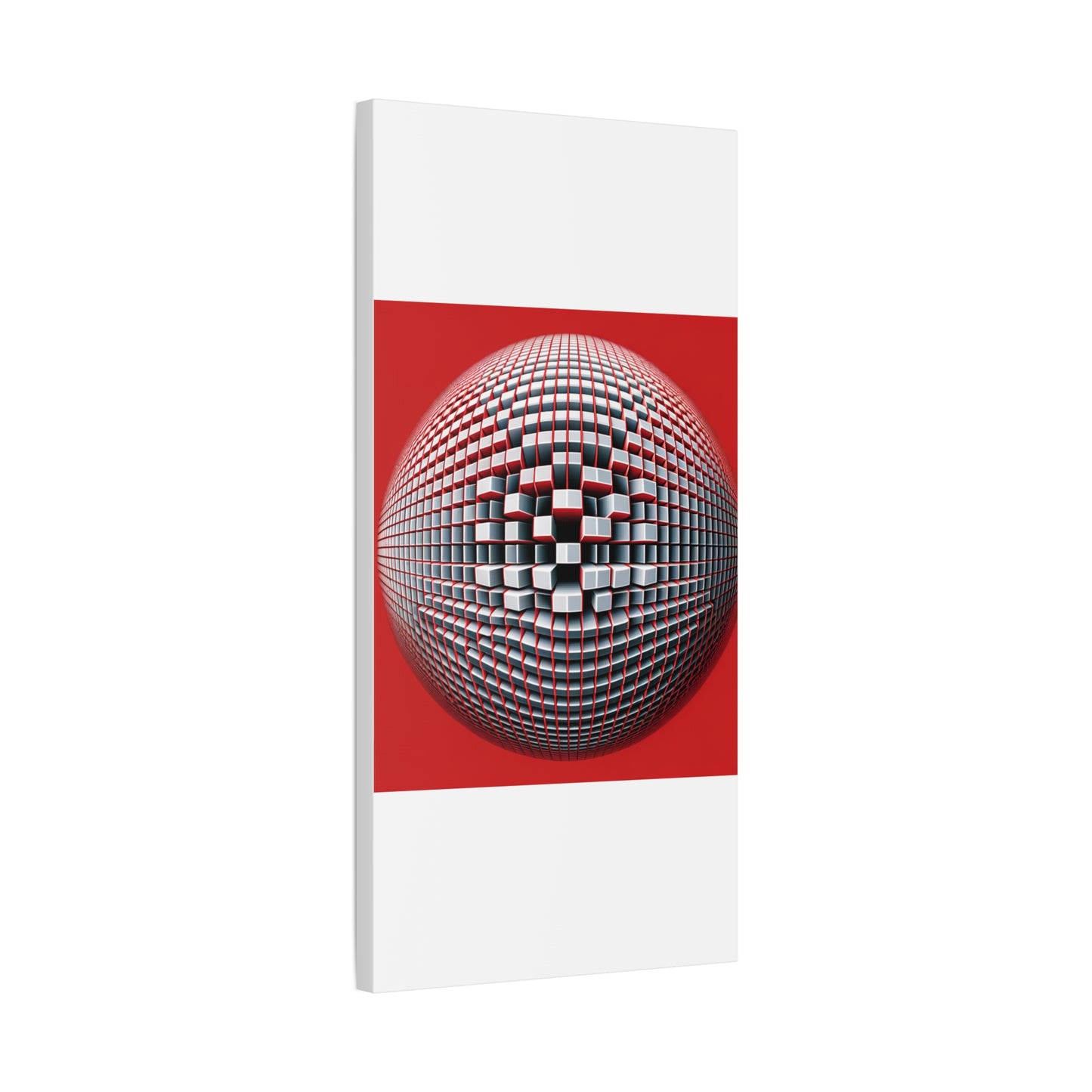 Red Geometric Sphere - Matte Canvas, Stretched, 1.25"