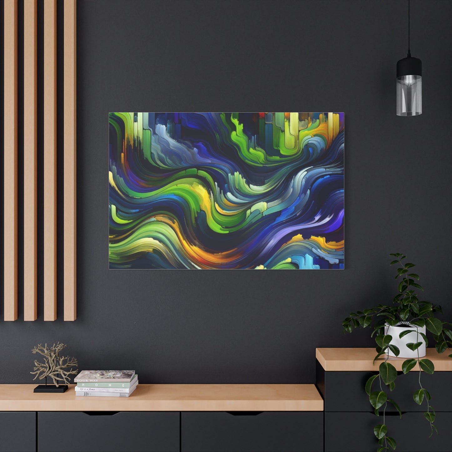 Vibrant Abstract Waves - Matte Canvas, Stretched, 1.25"