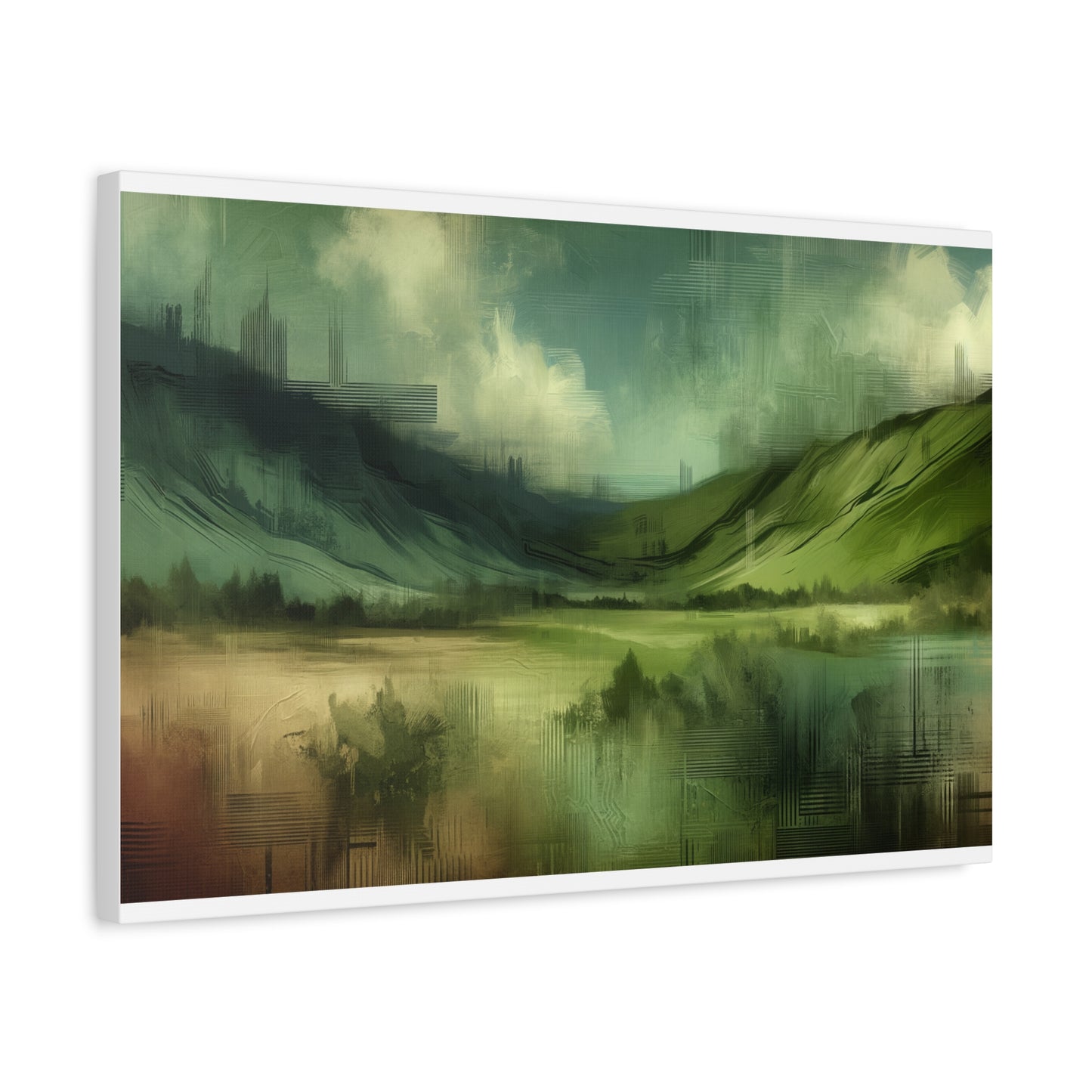 Abstract Green Landscape - Matte Canvas, Stretched, 1.25"