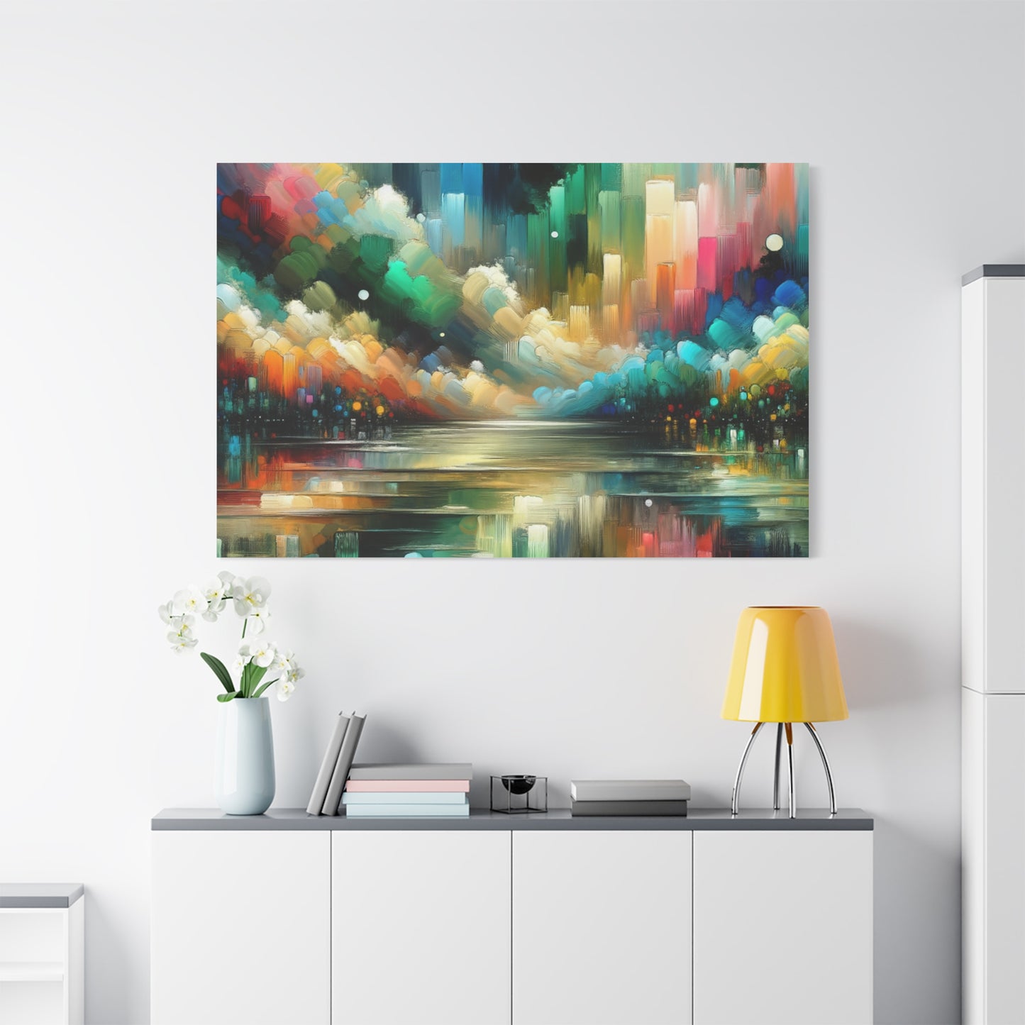 Colorful Abstract Skyline - Matte Canvas, Stretched, 1.25"