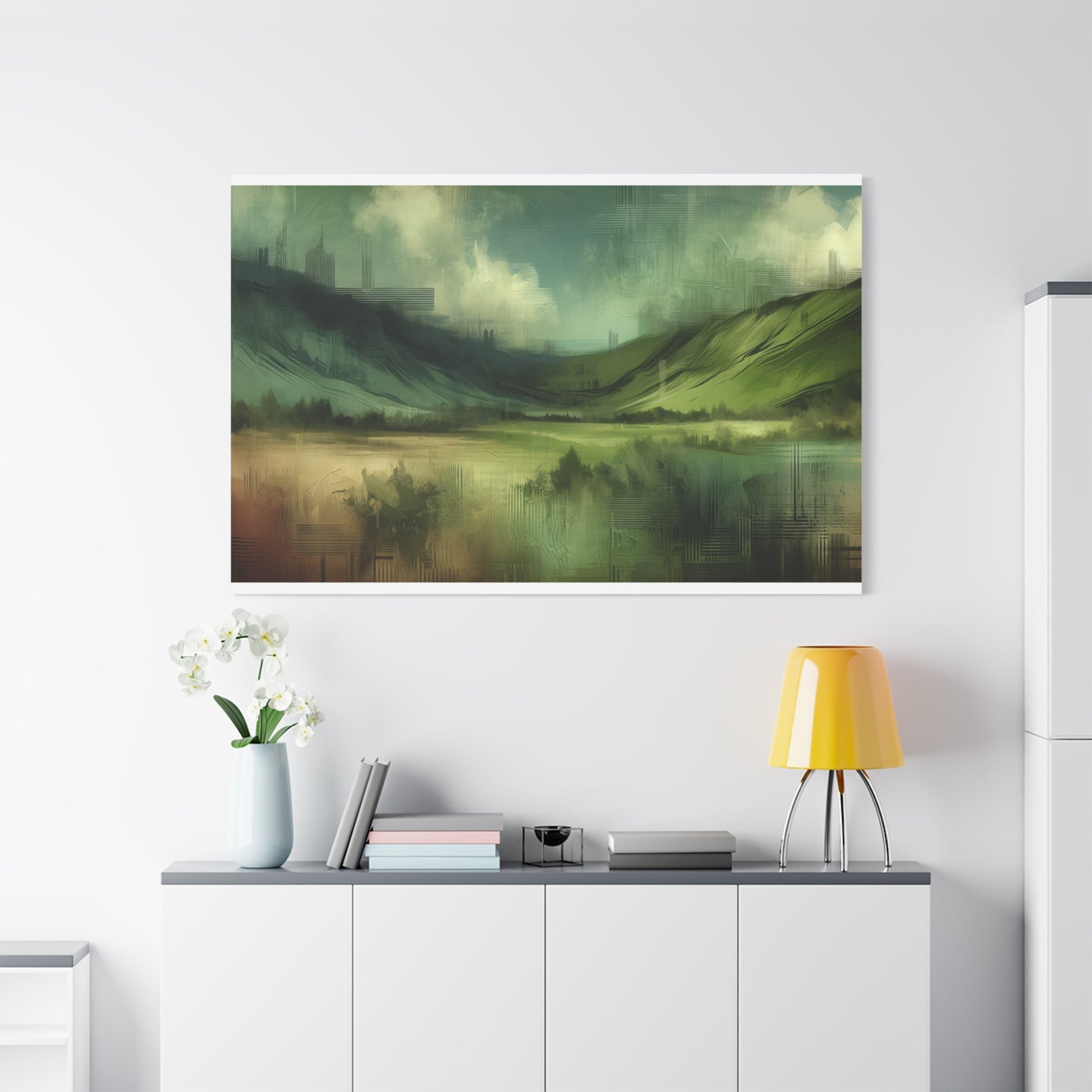 Abstract Green Landscape - Matte Canvas, Stretched, 1.25"