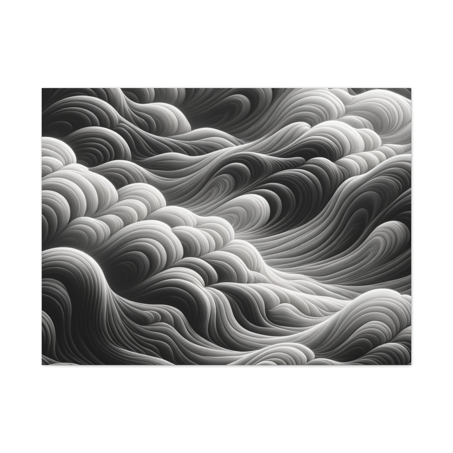 Monochrome Waves - Matte Canvas, Stretched, 1.25"