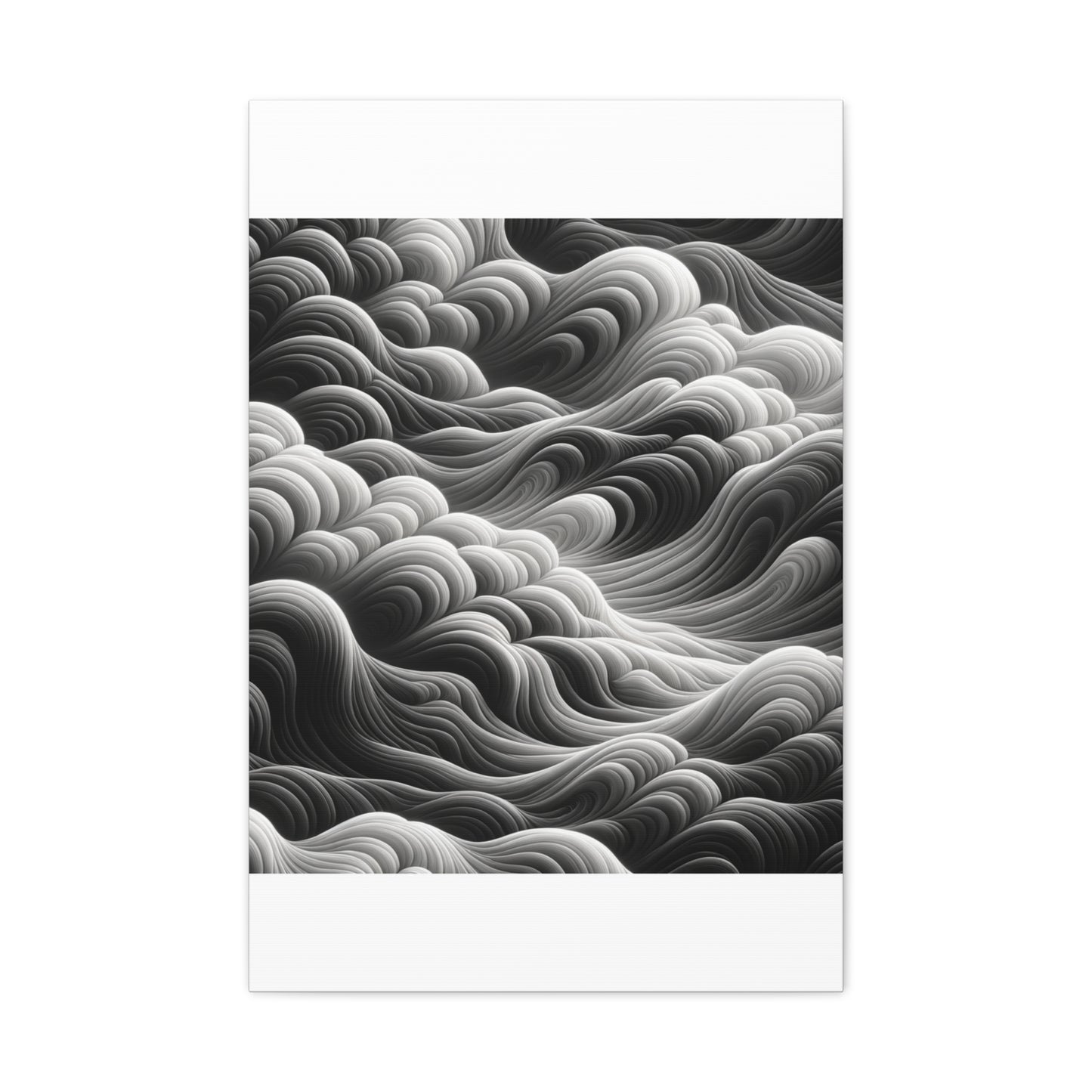 Monochrome Waves - Matte Canvas, Stretched, 1.25"