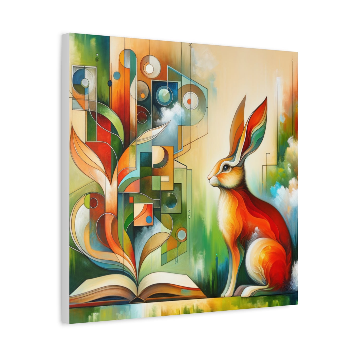 Geometric Rabbit Art - Matte Canvas, Stretched, 1.25"