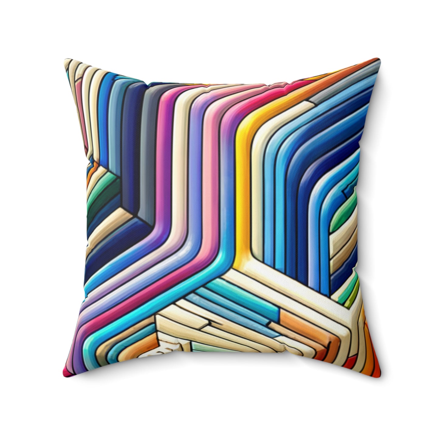 Vibrant Maze Spun Polyester Square Pillow