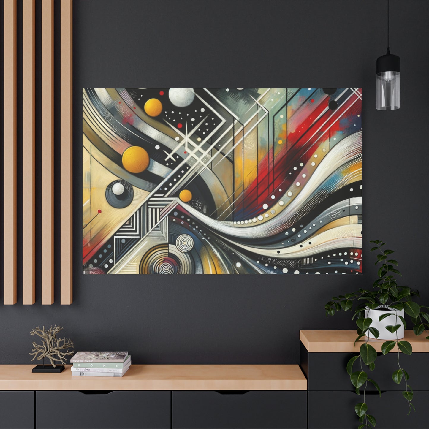 Stretched Matte Canvas, 1.25" - Vibrant Abstract Geometric Design