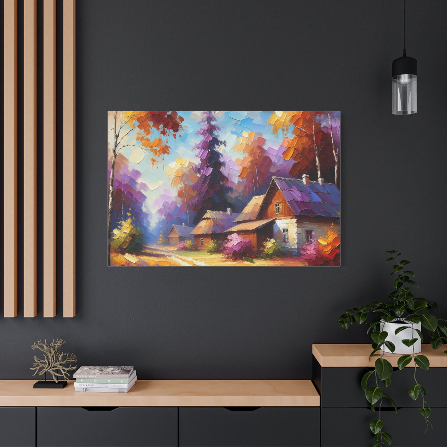 Autumn Cottage Scene - Matte Canvas, Stretched, 1.25"