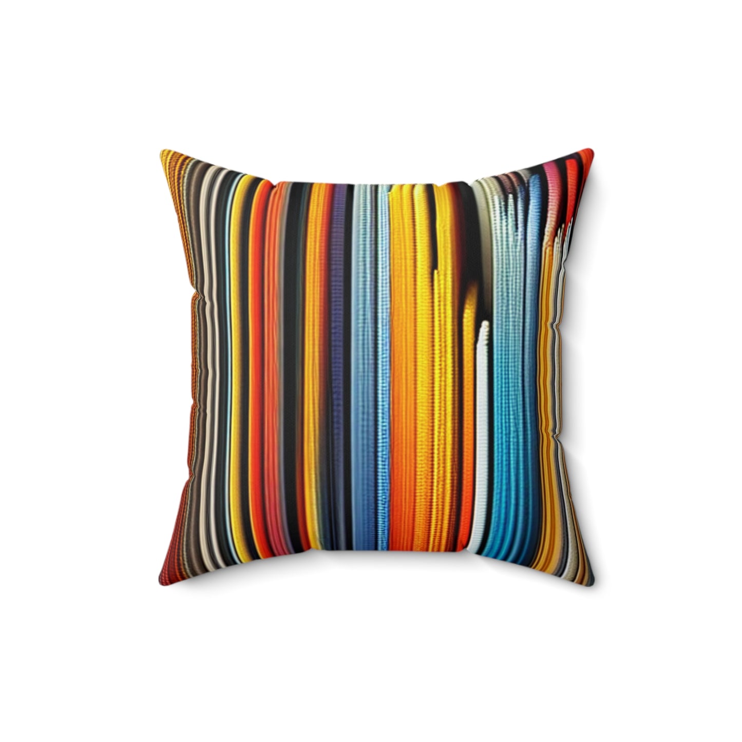 Vibrant Vertical Stripes: Spun Polyester Square Pillow