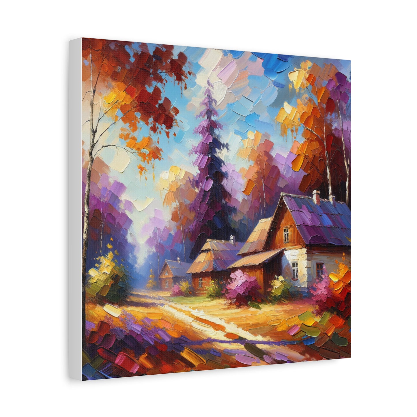 Autumn Cottage Scene - Matte Canvas, Stretched, 1.25"