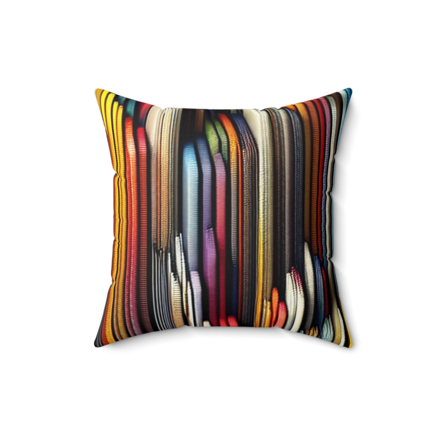 Vibrant Vertical Stripes: Spun Polyester Square Pillow