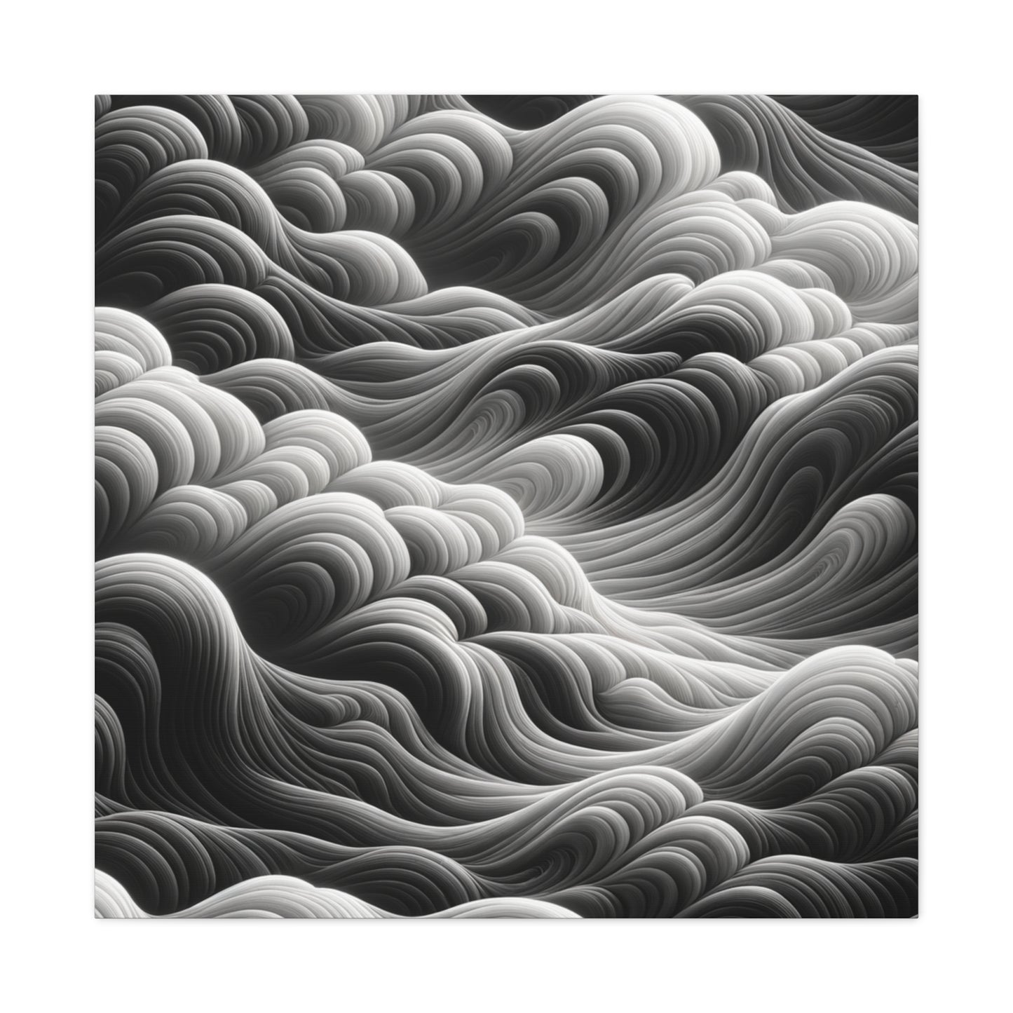 Monochrome Waves - Matte Canvas, Stretched, 1.25"