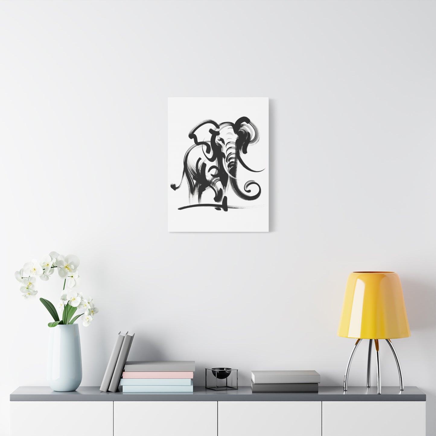 Elephant Ink Art - Matte Canvas, Stretched, 1.25"