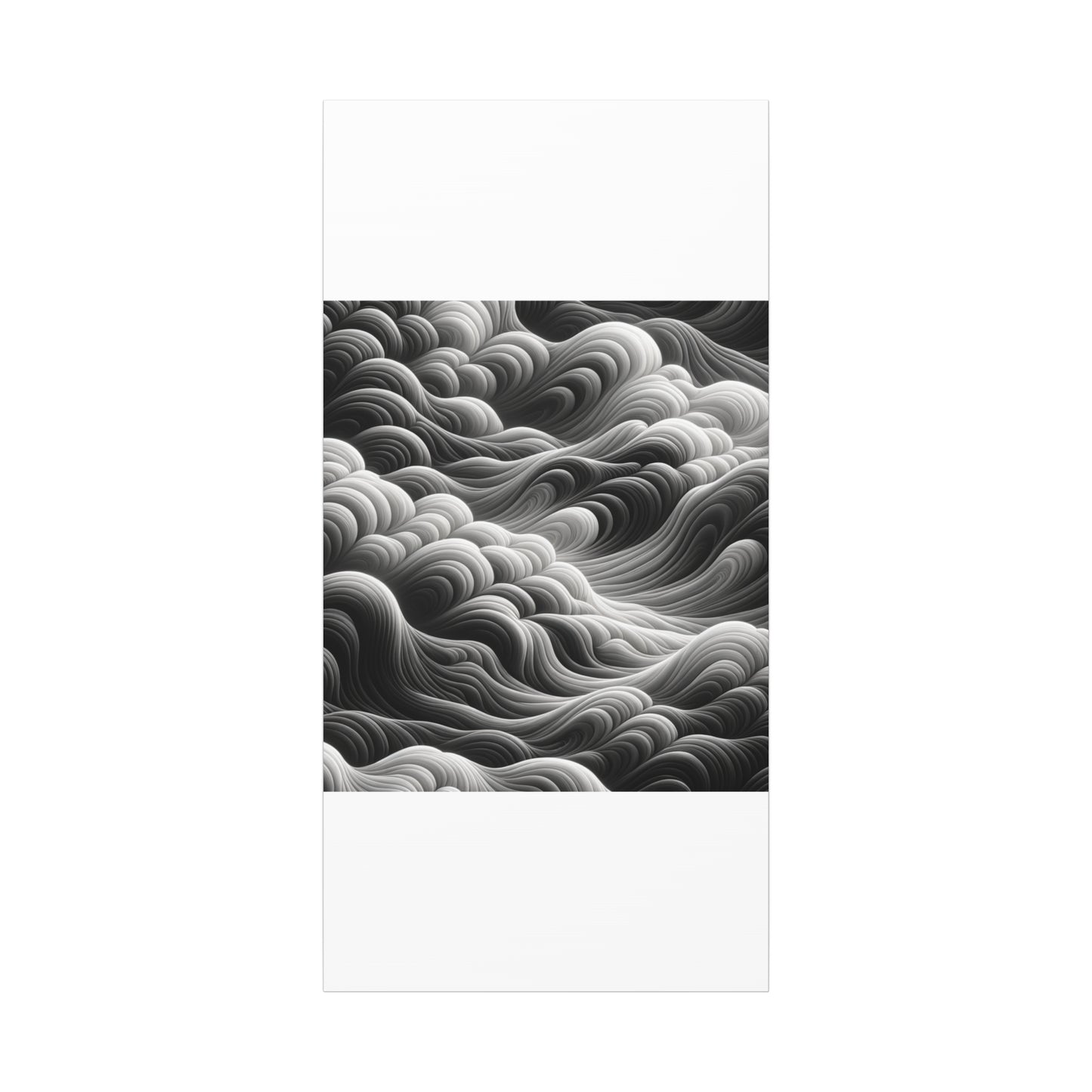 Monochrome Waves - Matte Canvas, Stretched, 1.25"