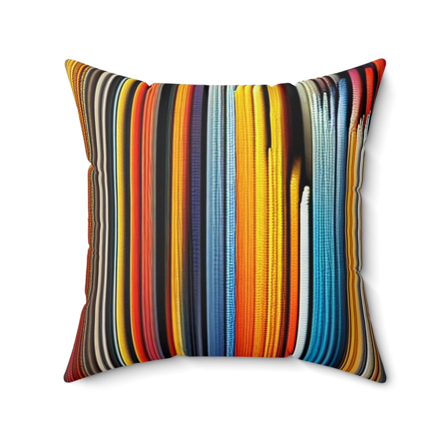 Vibrant Vertical Stripes: Spun Polyester Square Pillow