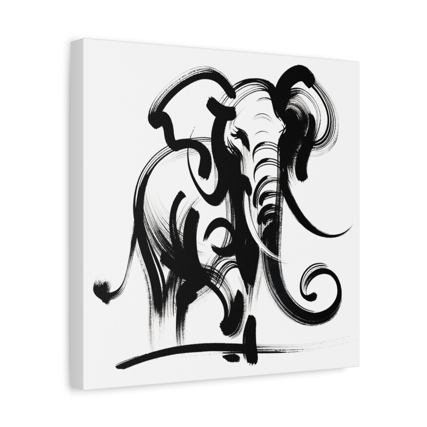 Elephant Ink Art - Matte Canvas, Stretched, 1.25"