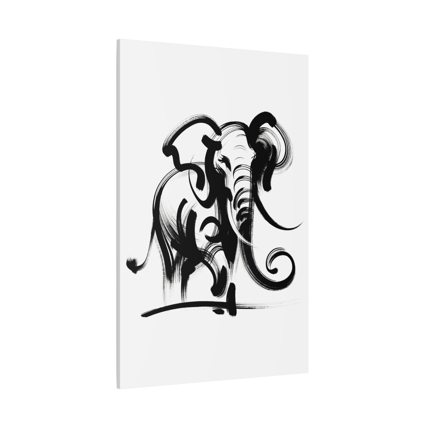 Elephant Ink Art - Matte Canvas, Stretched, 1.25"