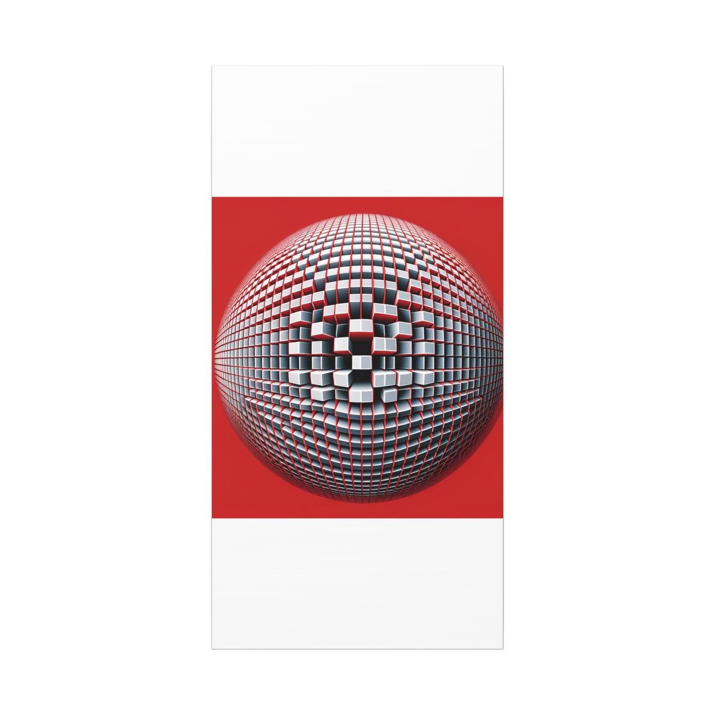 Red Geometric Sphere - Matte Canvas, Stretched, 1.25"