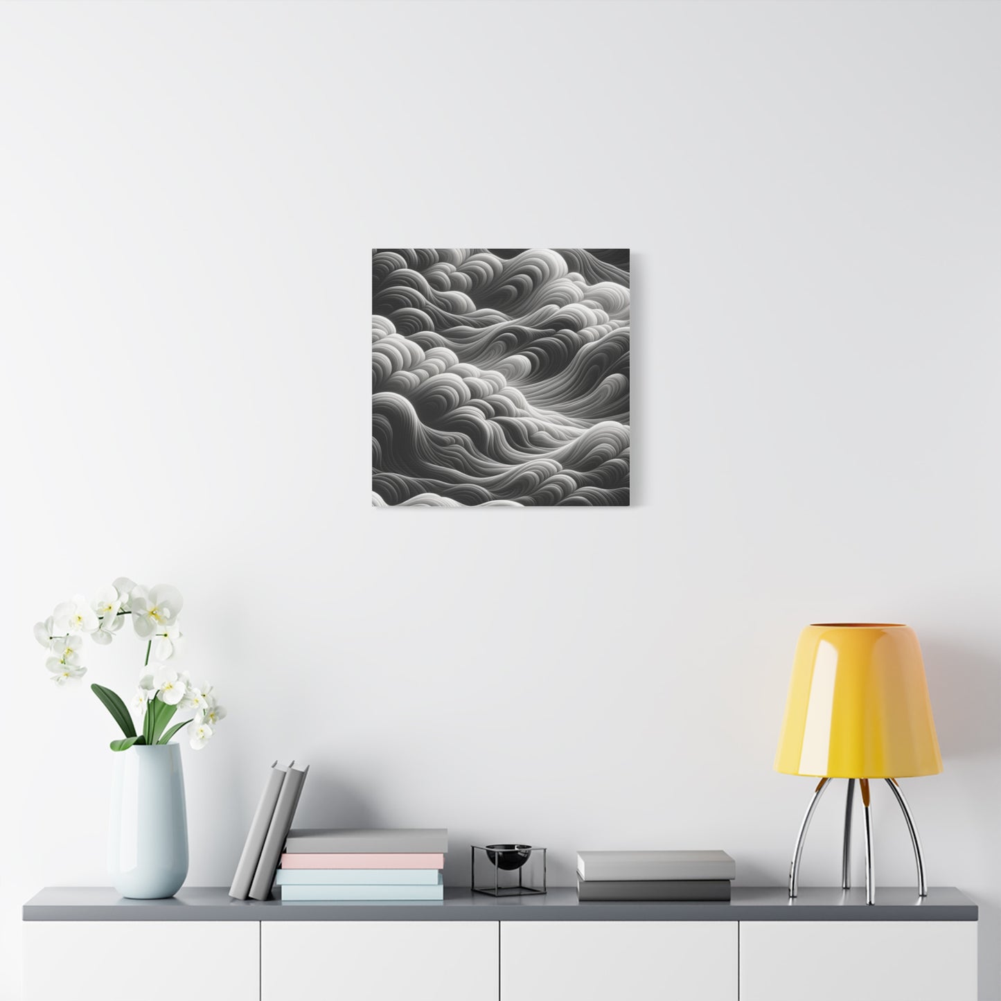 Monochrome Waves - Matte Canvas, Stretched, 1.25"