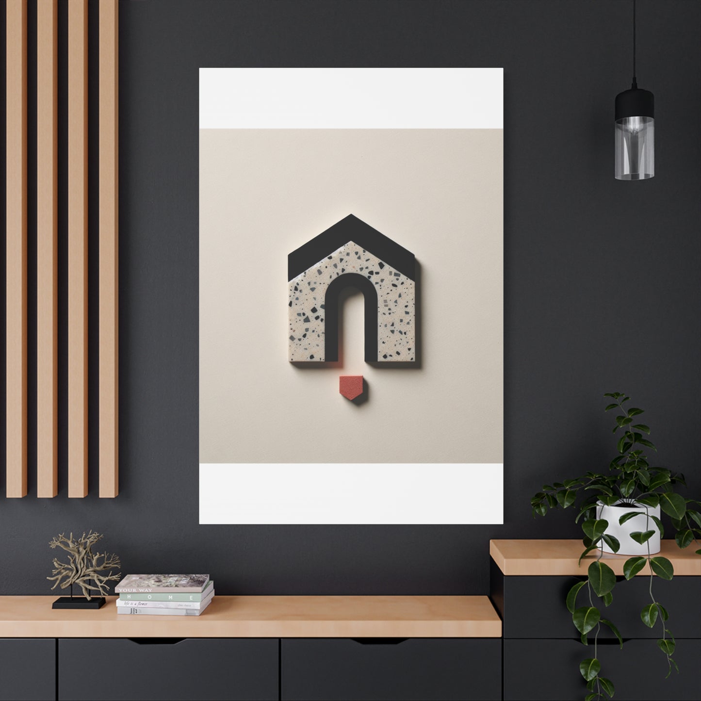 Geometric House Design - Matte Canvas, Stretched, 1.25"