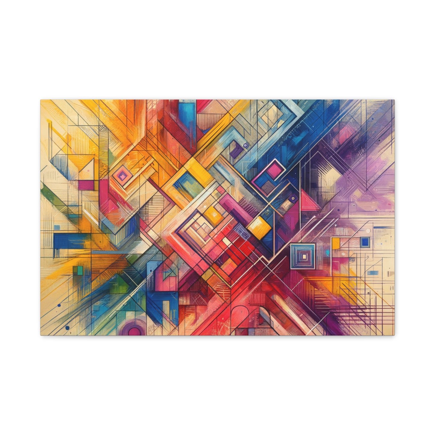 Abstract Geometric Fusion - Matte Canvas, Stretched, 1.25"