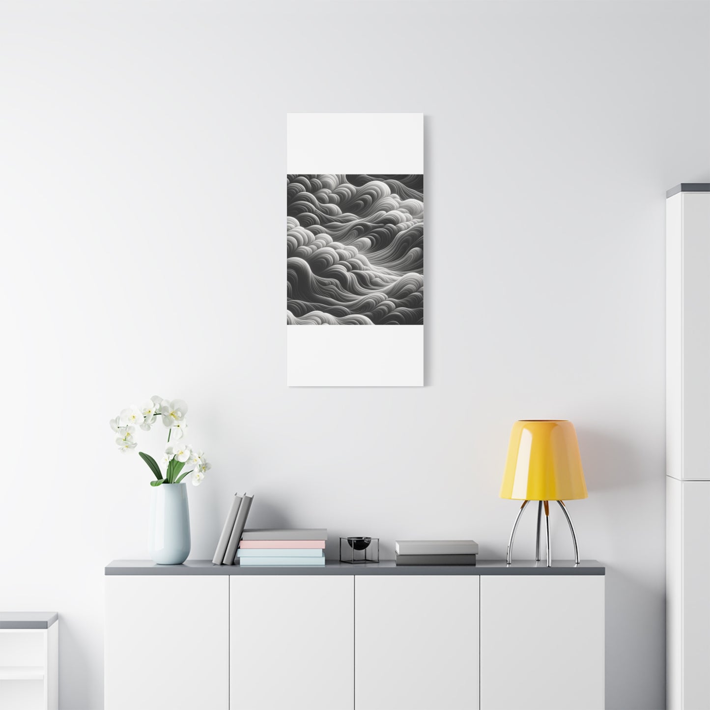 Monochrome Waves - Matte Canvas, Stretched, 1.25"