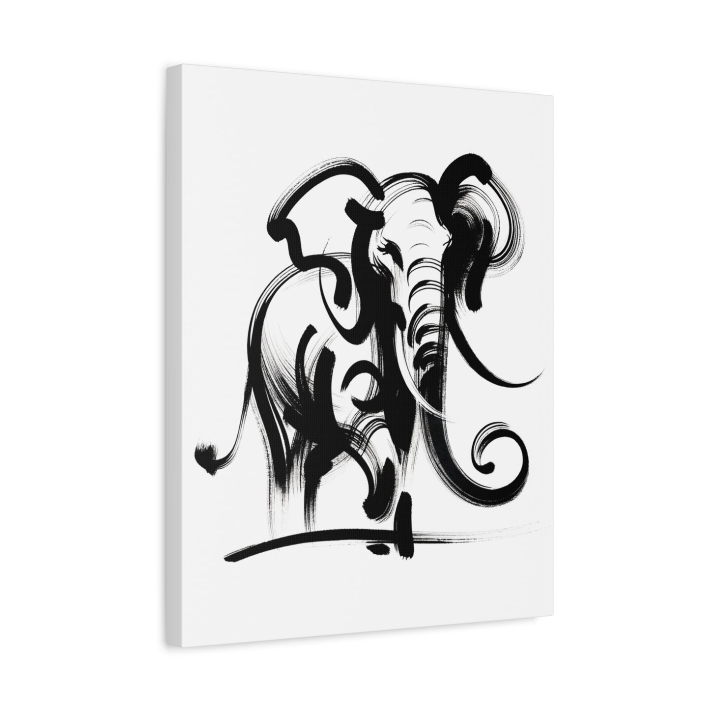 Elephant Ink Art - Matte Canvas, Stretched, 1.25"