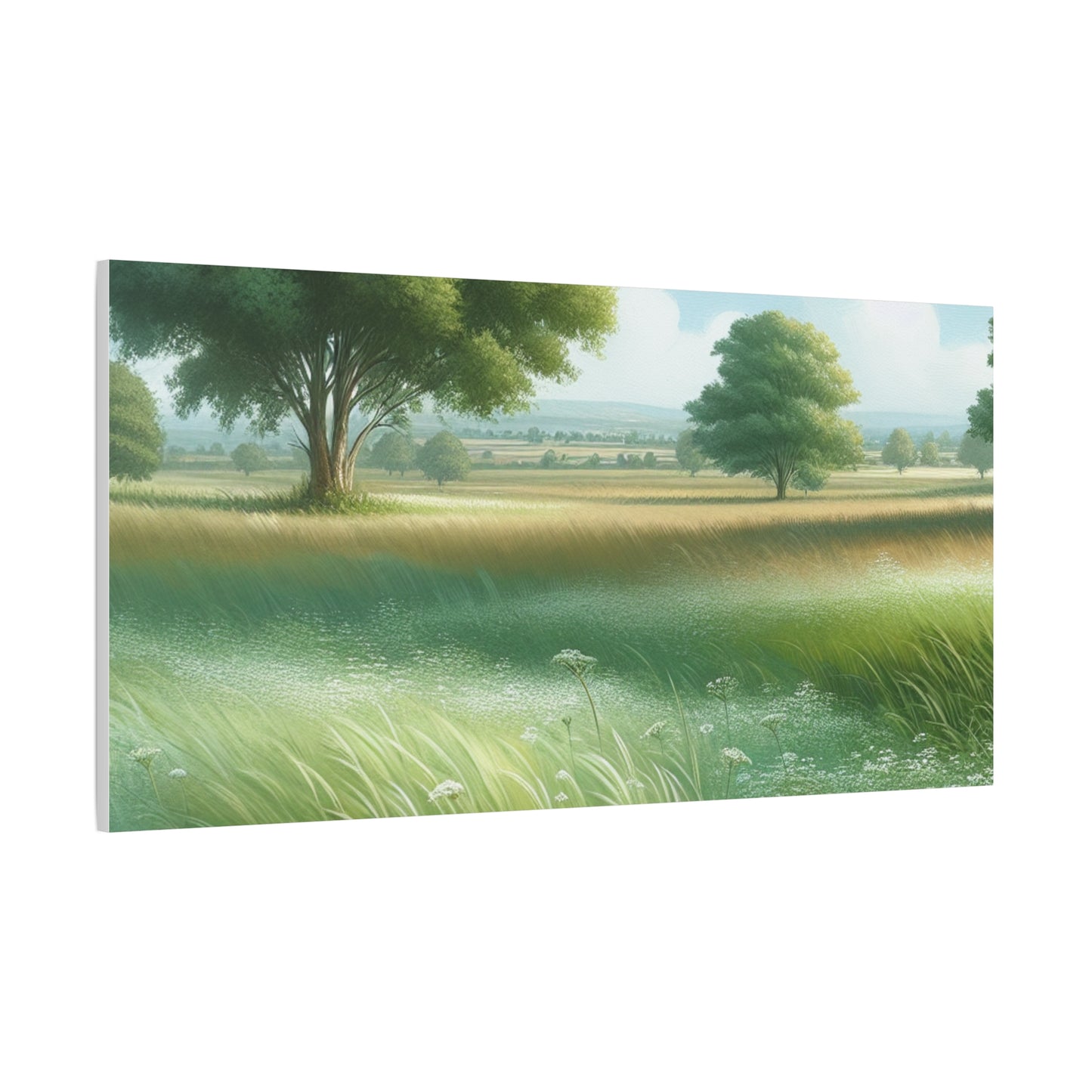 Matte Canvas, Stretched, 1.25" - Serene Green Landscape Painting