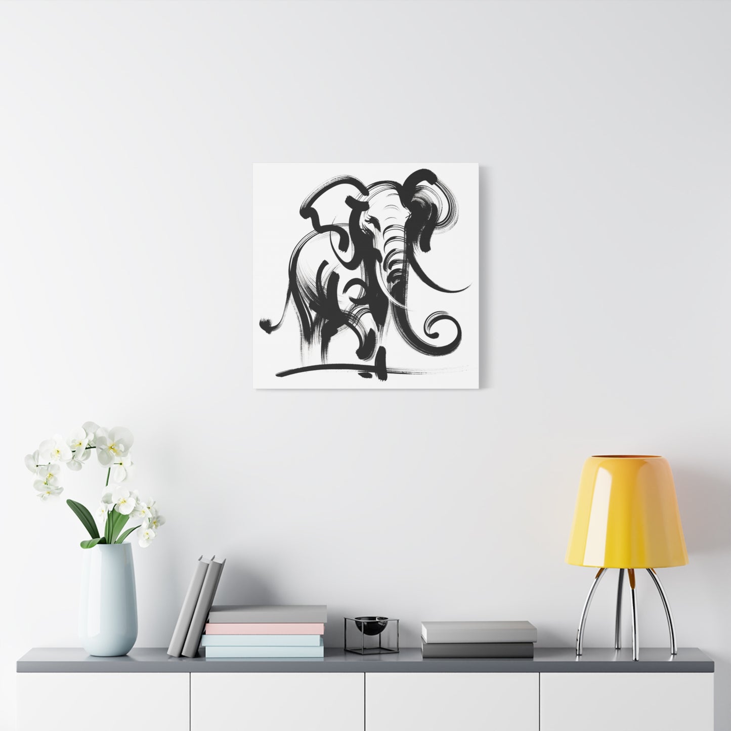 Elephant Ink Art - Matte Canvas, Stretched, 1.25"