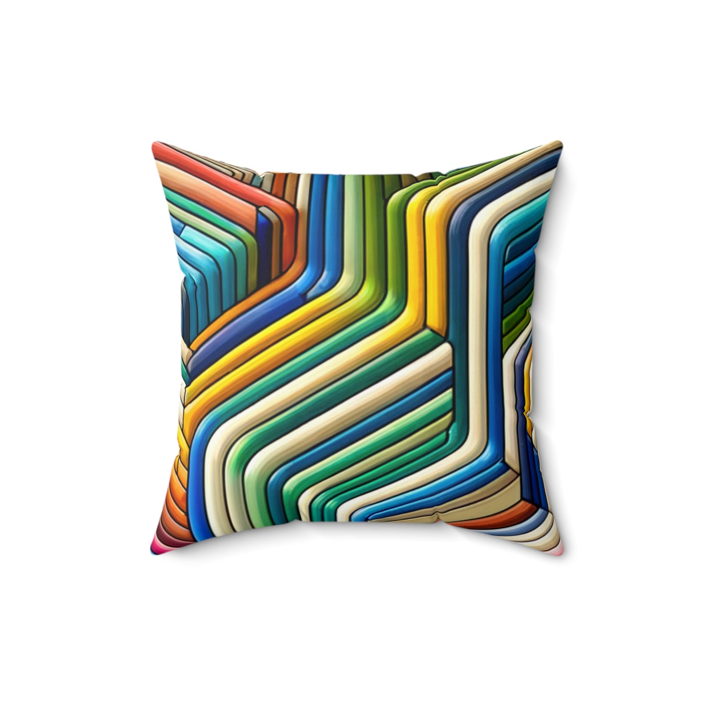 Vibrant Maze Spun Polyester Square Pillow