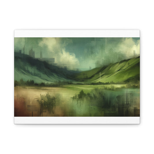 Abstract Green Landscape - Matte Canvas, Stretched, 1.25"