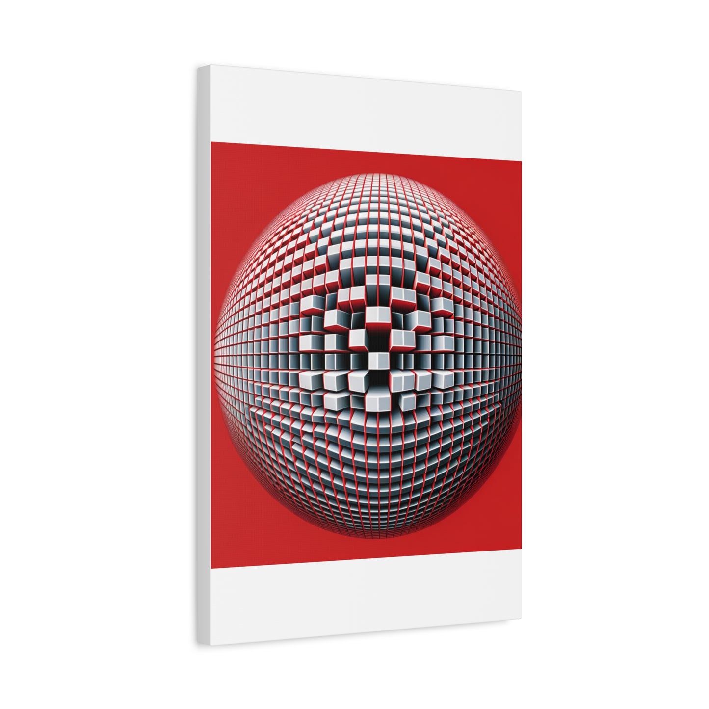 Red Geometric Sphere - Matte Canvas, Stretched, 1.25"